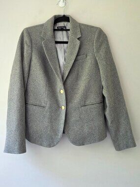 J.CREW Mercantile Wool Blend Blazer | 6 | Gray Single Breast Notch Collar Pocket